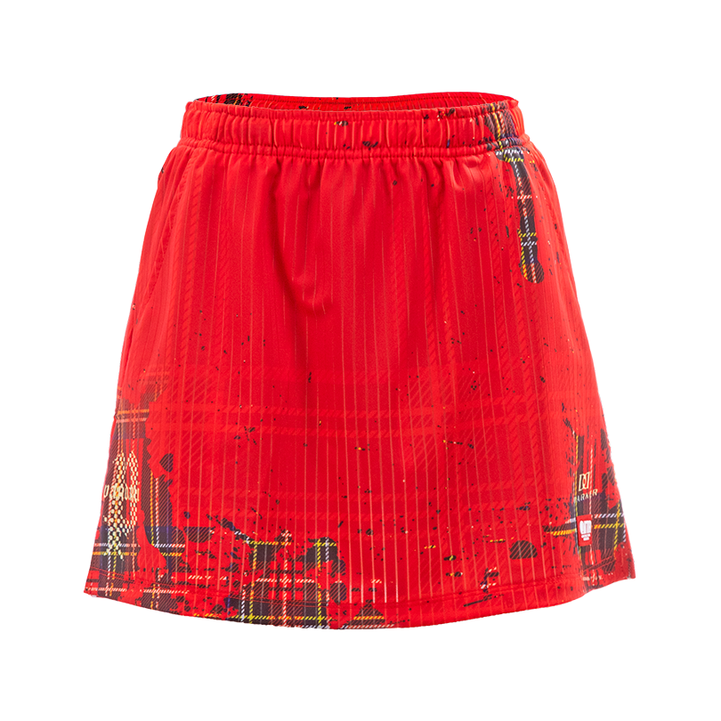 DARKER HIGHLAND AEROUNIFORM SKIRT WITH INNNER PANTS/ PURE RED HGL3-ISK/NR (image for) DARKER HIGHLAND AEROUNIFORM SKIRT WITH INNNER PANTS/ PURE RED HGL3-ISK/NR