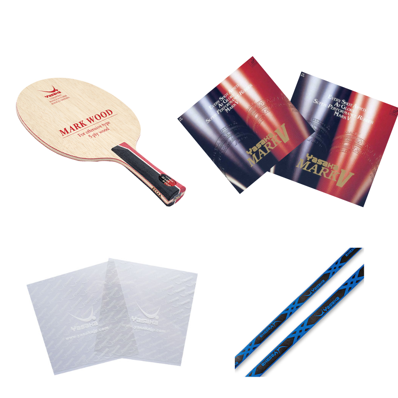 YASAKA MARK WOOD PREMADE TABLE TENNIS RACKET SET (image for) YASAKA MARK WOOD PREMADE TABLE TENNIS RACKET SET